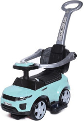 Каталка детская Babycare Sport car с родительской ручкой, кожаное сиденье, резиновые колеса Мятный