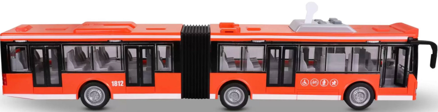 Автобус гармошка Kid Rocks, масштаб 1:16, со звуком и светом, инерционный механизм